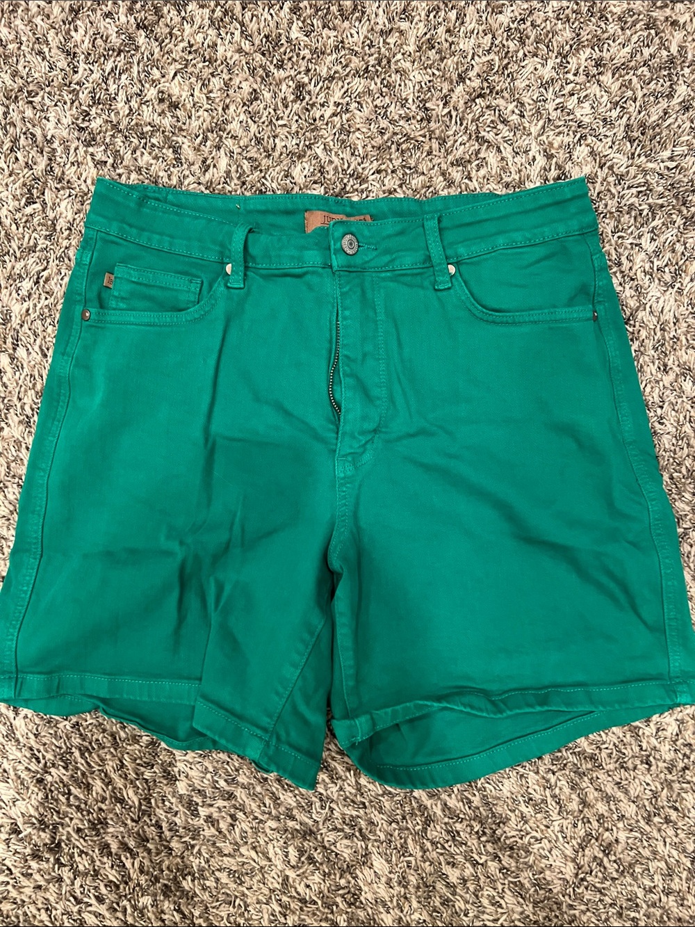Judy Blue Green High-Rise Bermuda Jean Shorts